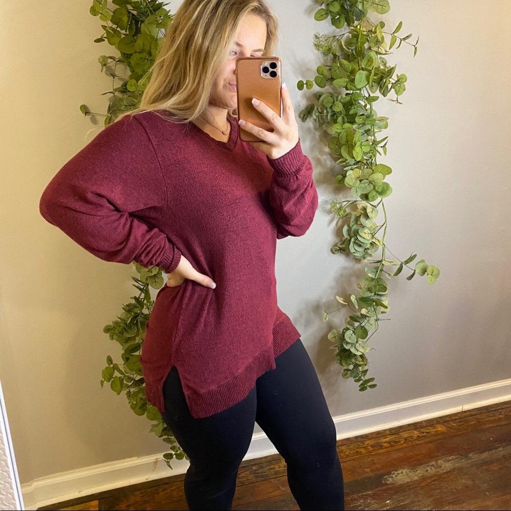 Anthropologie Red Pullover XS